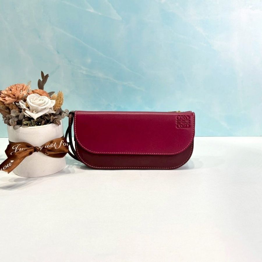 LOEWE Gate Continental桃紅長夾-0