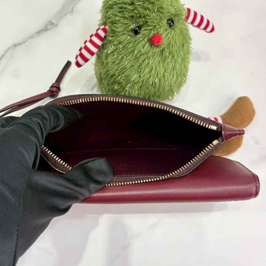 LOEWE Gate Continental黃紅翻蓋長夾-5