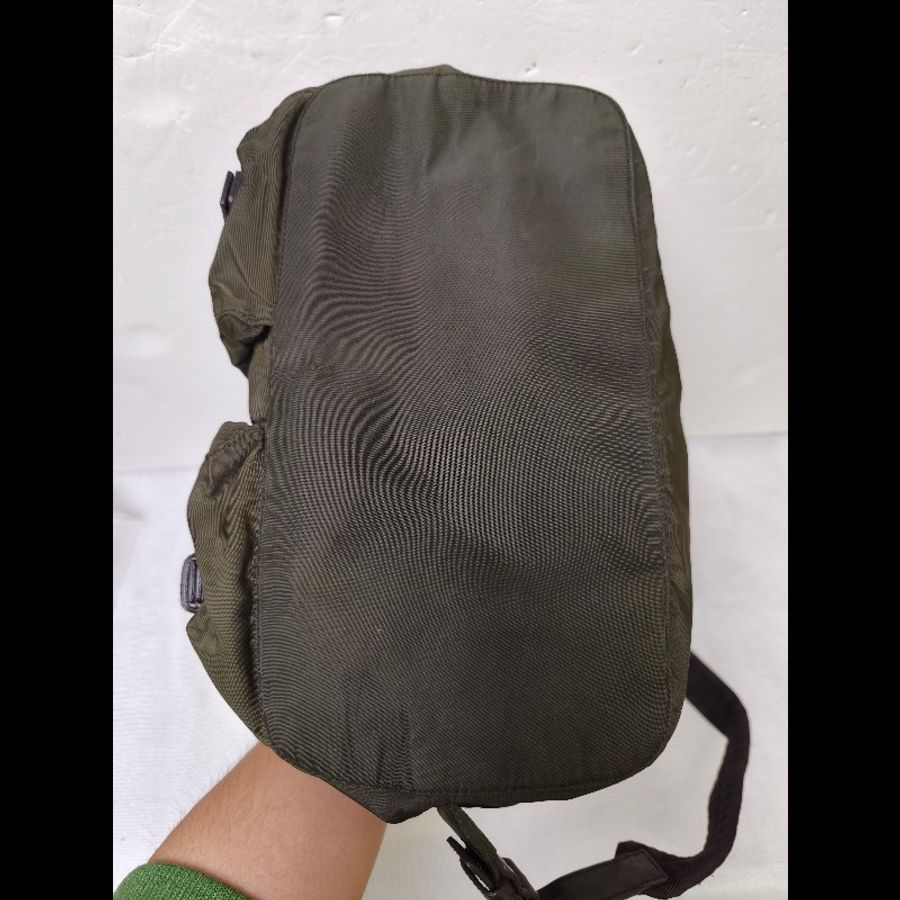 ㊣✨PRADA✨普拉達 軍綠色 經典 帆布 皮革 口袋 中型 後背包 /二手包/二手精品🌳二手樹屋🌳-5