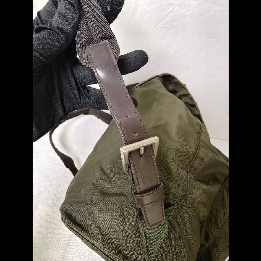 ㊣✨PRADA✨普拉達 軍綠色 經典 帆布 皮革 口袋 中型 後背包 /二手包/二手精品🌳二手樹屋🌳-30
