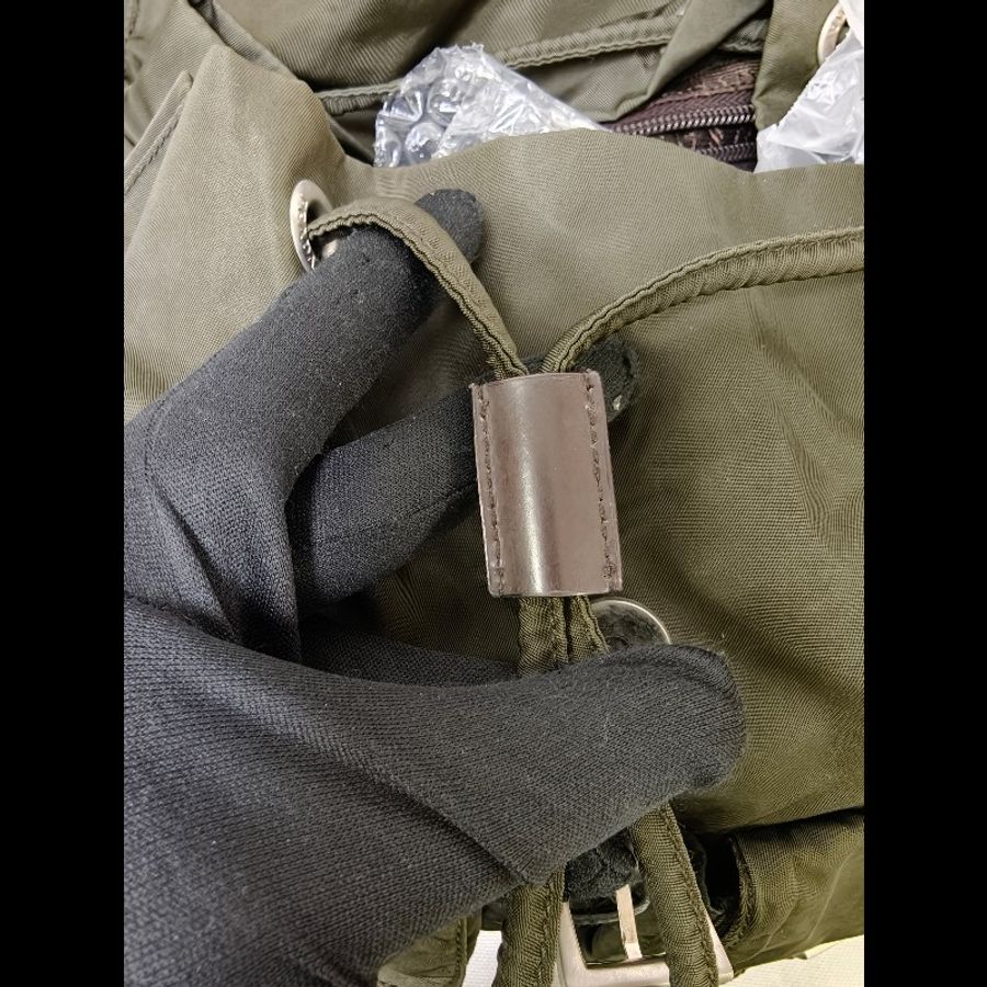 ㊣✨PRADA✨普拉達 軍綠色 經典 帆布 皮革 口袋 中型 後背包 /二手包/二手精品🌳二手樹屋🌳-37
