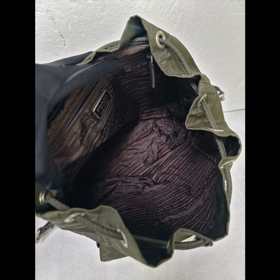 ㊣✨PRADA✨普拉達 軍綠色 經典 帆布 皮革 口袋 中型 後背包 /二手包/二手精品🌳二手樹屋🌳-43