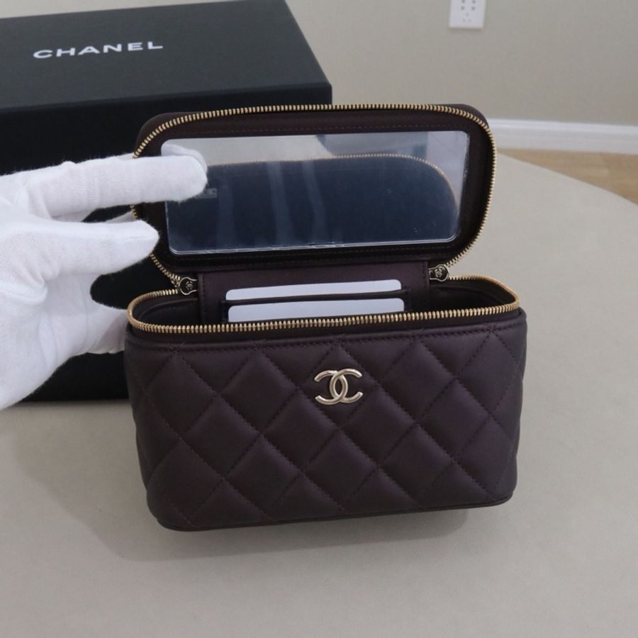 999新CHANEL香奈兒手柄版長盒子挎包,芯片款 尺寸16*9.5*8,配件防塵袋。-9