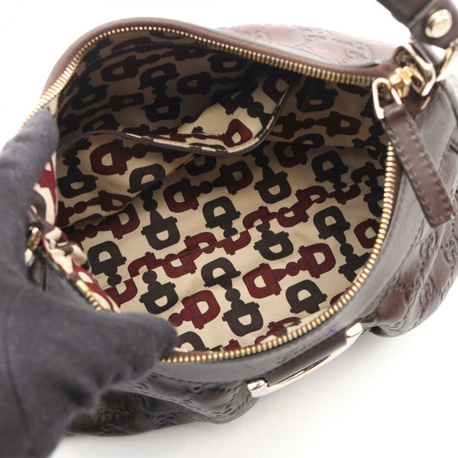 GUCCI Abby Guccissima 單肩包 190525 皮革 棕色 二手 女士-2