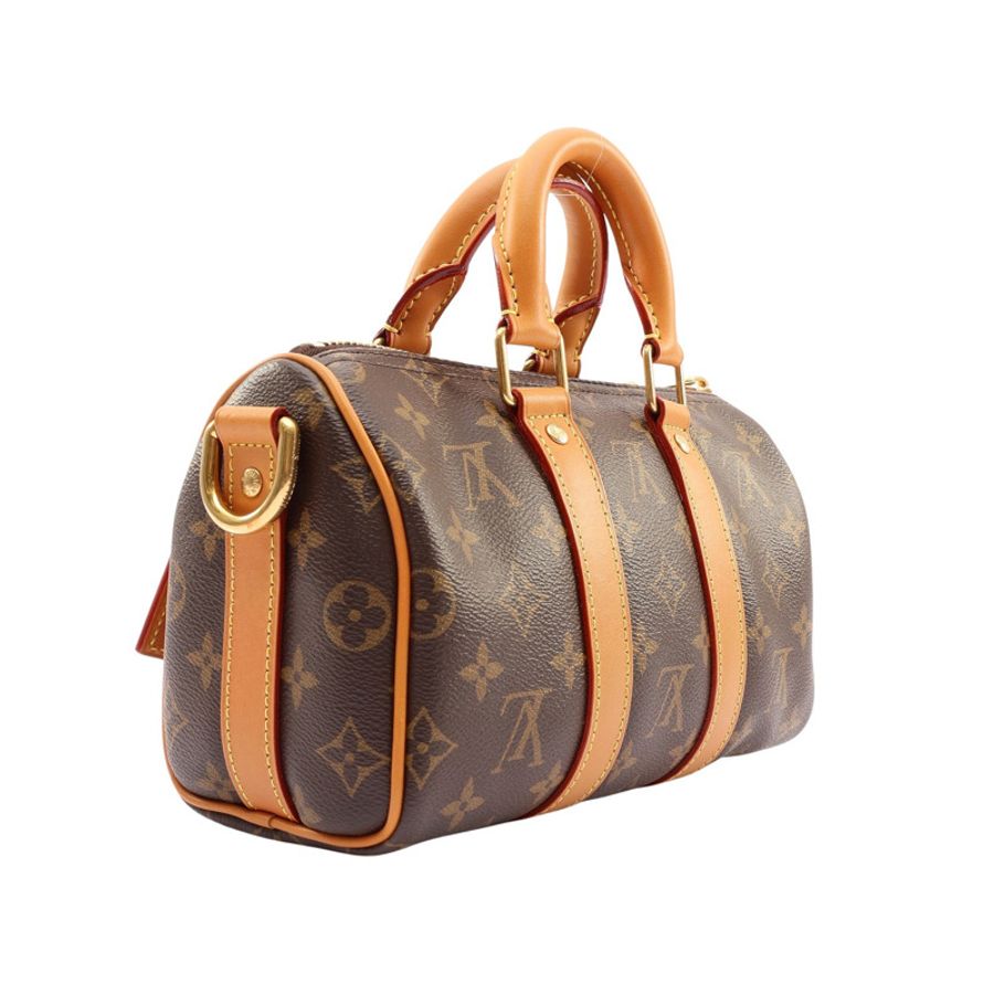 LOUIS VUITTON LV 路易威登 Keepall 25 Cargo 兩用包 棕色 原花帆布 有印字 M14981-1