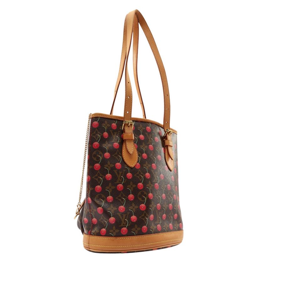 LOUIS VUITTON LV 路易威登 Cerises Bucket PM 村上隆 櫻桃水桶包 肩背包 原花帆布 M95012-1