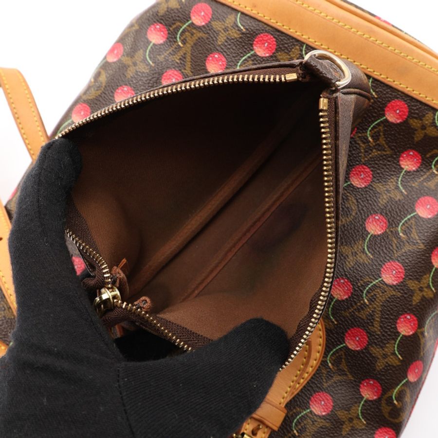 LOUIS VUITTON LV 路易威登 Cerises Bucket PM 村上隆 櫻桃水桶包 肩背包 原花帆布 M95012-3