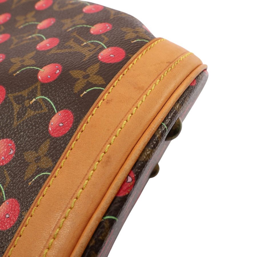 LOUIS VUITTON LV 路易威登 Cerises Bucket PM 村上隆 櫻桃水桶包 肩背包 原花帆布 M95012-12