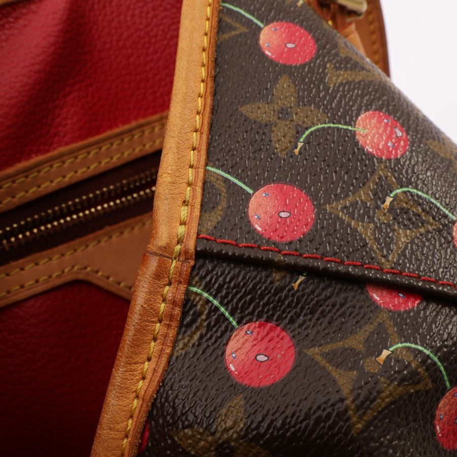 LOUIS VUITTON LV 路易威登 Cerises Bucket PM 村上隆 櫻桃水桶包 肩背包 原花帆布 M95012-14