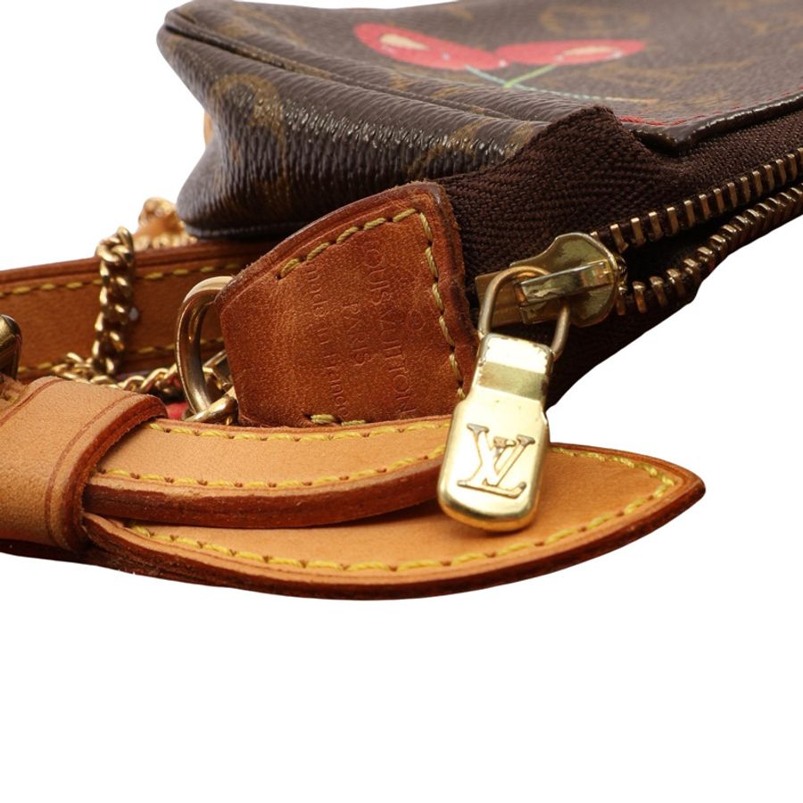 LOUIS VUITTON LV 路易威登 Cerises Bucket PM 村上隆 櫻桃水桶包 肩背包 原花帆布 M95012-15
