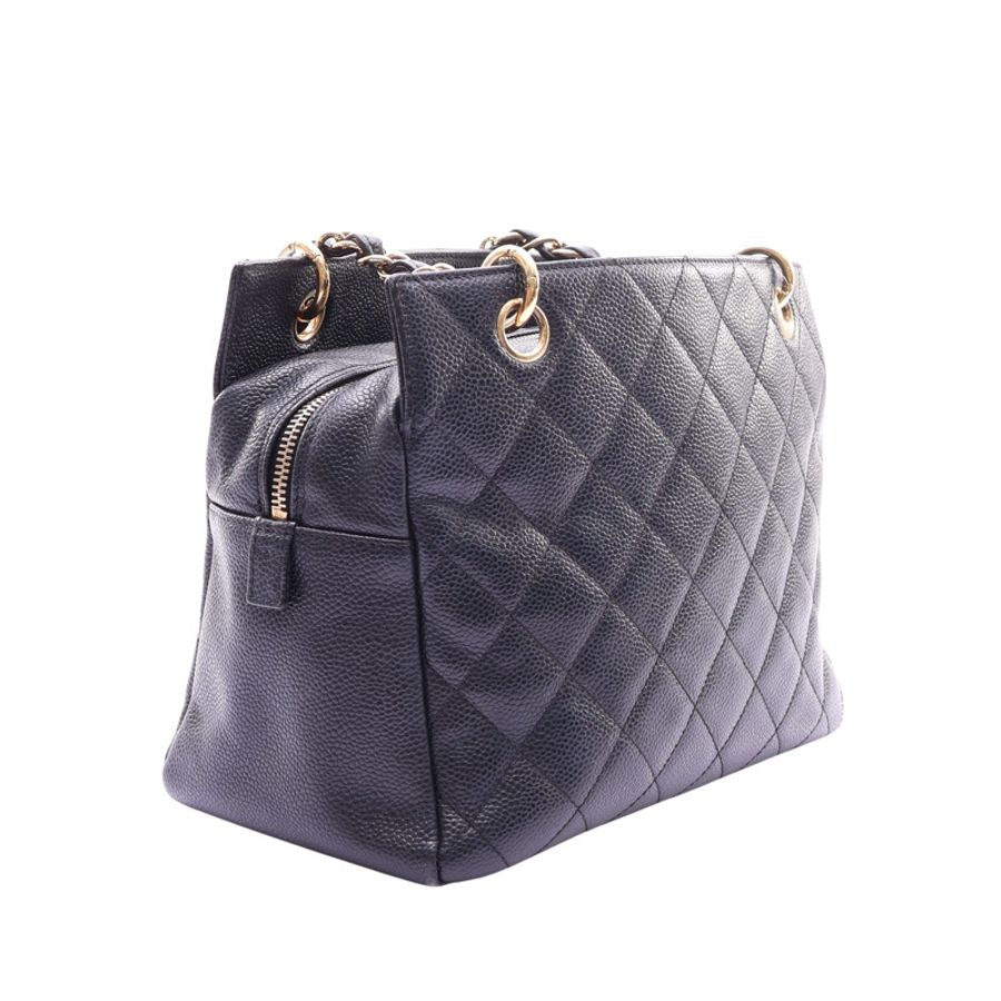 CHANEL 香奈兒 Petit Timeless Tote PTT 肩背包 黑色 荔枝紋牛皮 金扣 A18004-1