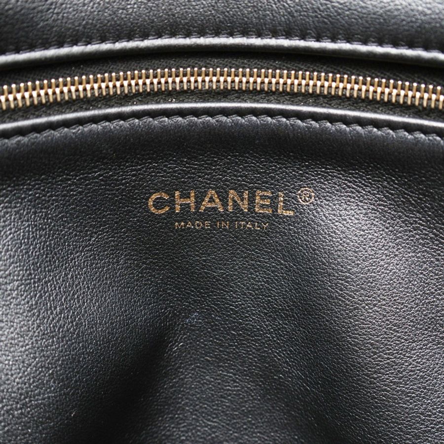 CHANEL 香奈兒 Maxi Shopping 托特 兩用包 黑色 牛皮 金釦 AS3128-3