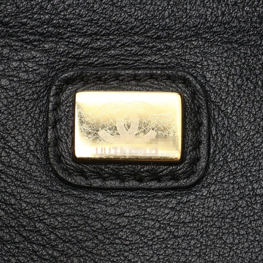 CHANEL 香奈兒 Maxi Shopping 托特 兩用包 黑色 牛皮 金釦 AS3128-4