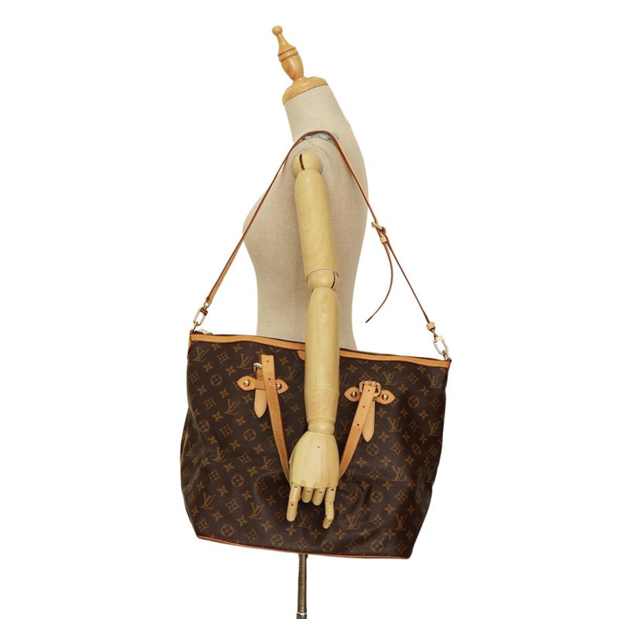 LOUIS VUITTON LV 路易威登 Palermo GM 兩用包 棕色 原花帆布 M40146-7