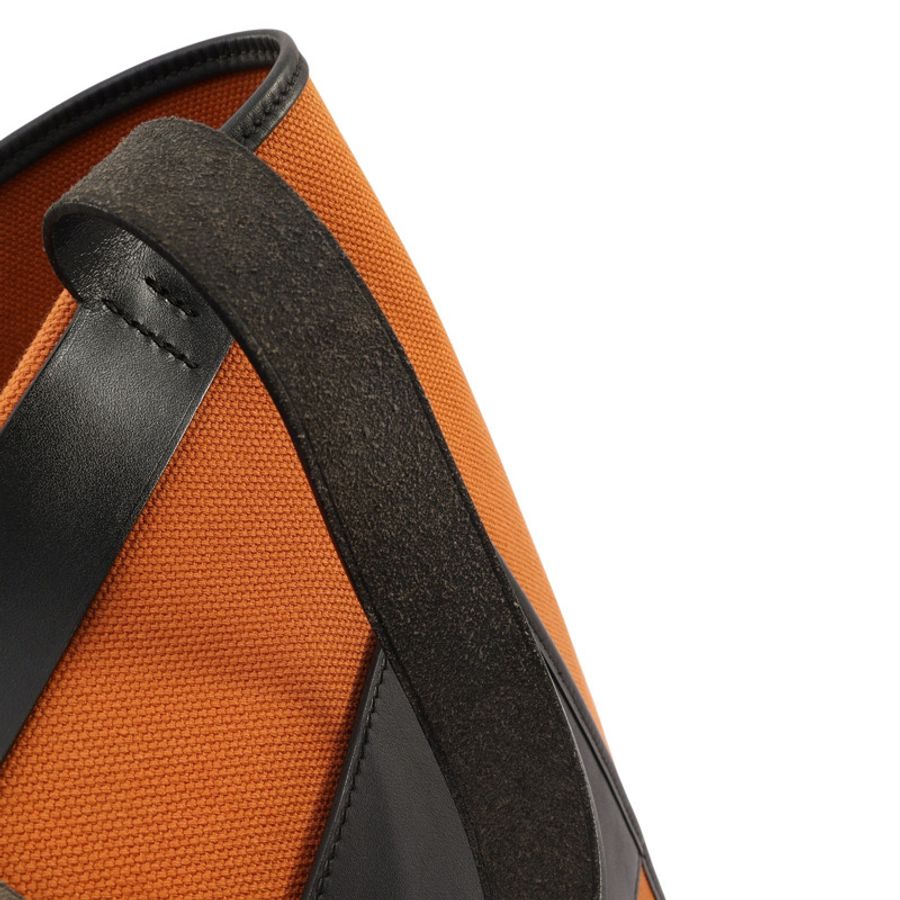 HERMES 愛馬仕 Etriviere Pocket 27 托特包 金棕色帆布 黑色 Swift牛皮 B刻 H082769CK-10