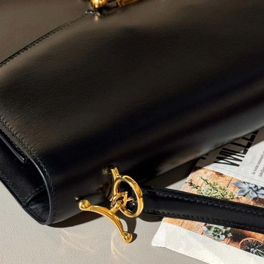 Hermes Sequana 黑金 Box皮 23.5*16cm 98新配件塵袋-3