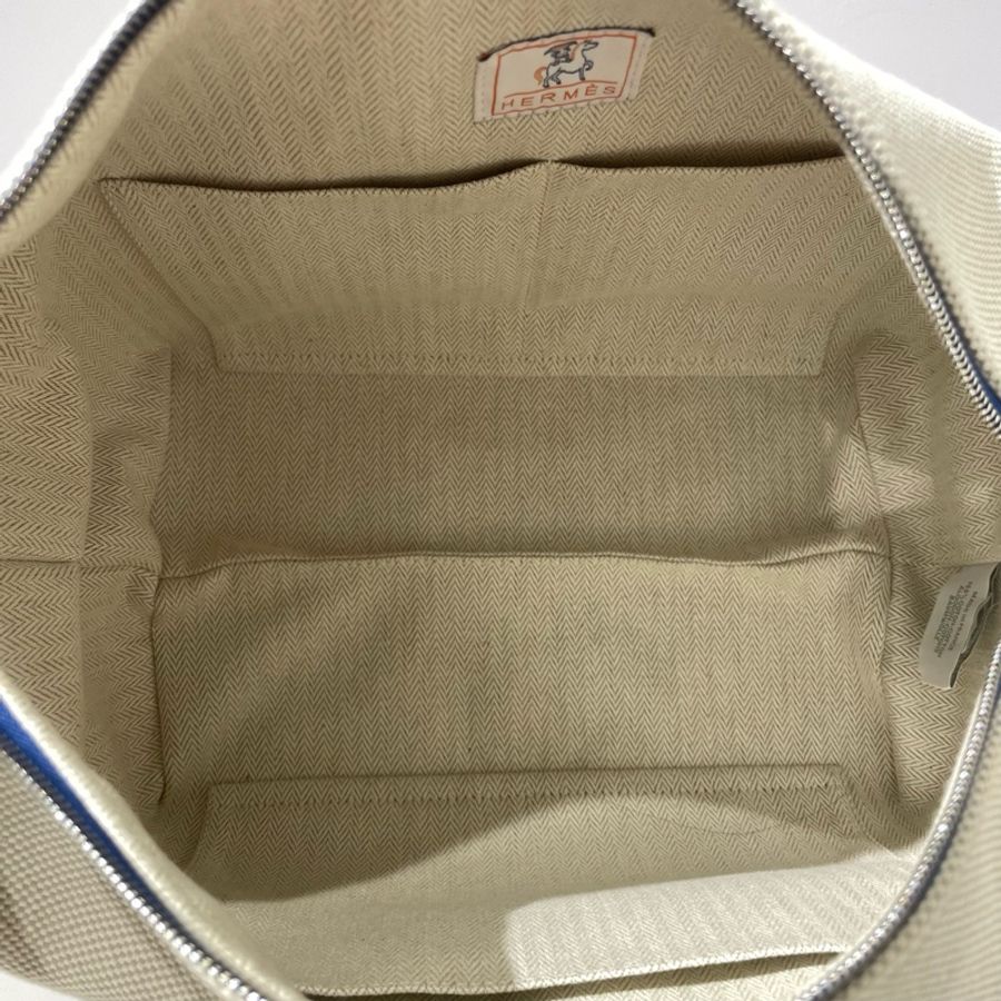 HERMES愛馬仕 帆布刺繡飯盒包大號洗漱包-7
