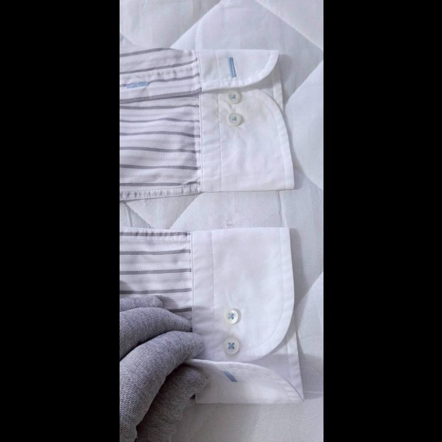 絕版BURBERRY 博柏利 BLACK LABEL 黑標 戰馬 男條紋長袖襯衫38號-5