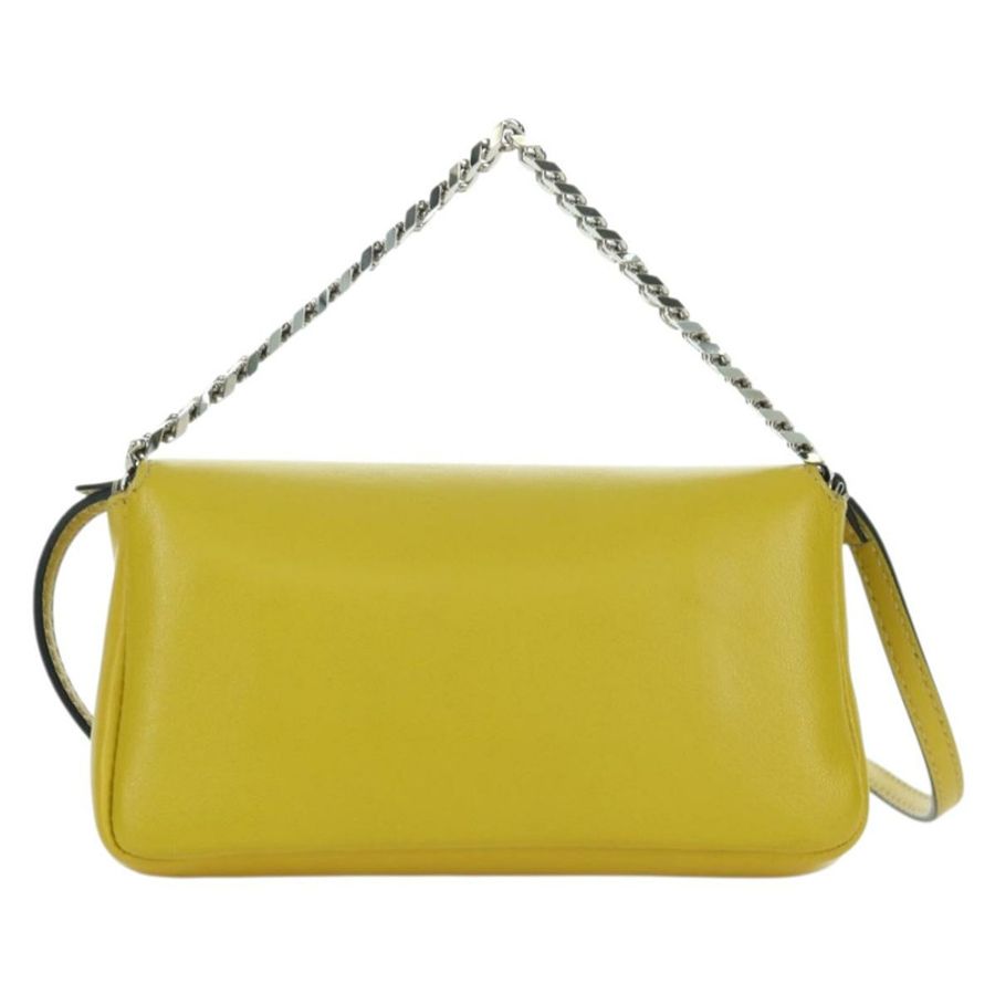 【日本直送】FENDI Monster Micro 水桶肩包 皮革 2way 黃銀 Auth YKZ725A-1