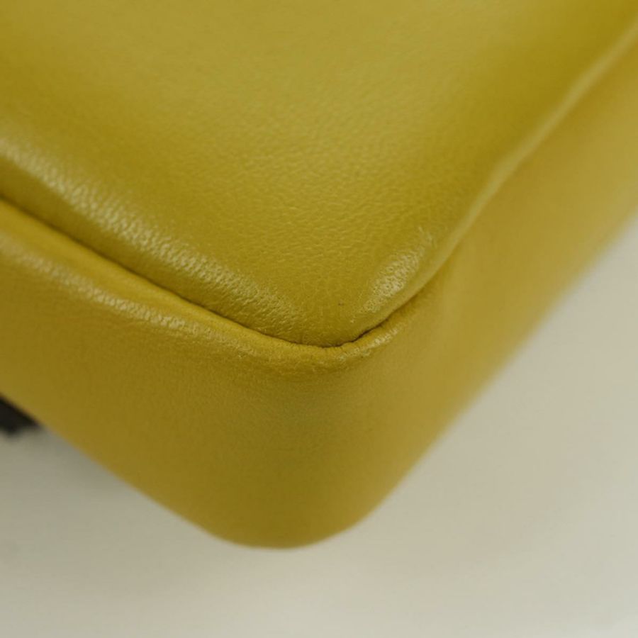 【日本直送】FENDI Monster Micro 水桶肩包 皮革 2way 黃銀 Auth YKZ725A-17