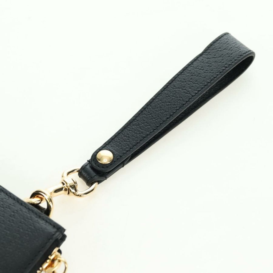 【日本直送】GUCCI 馬銜扣手拿包 皮革 黑色 金色 700524 Auth mr2429V-7