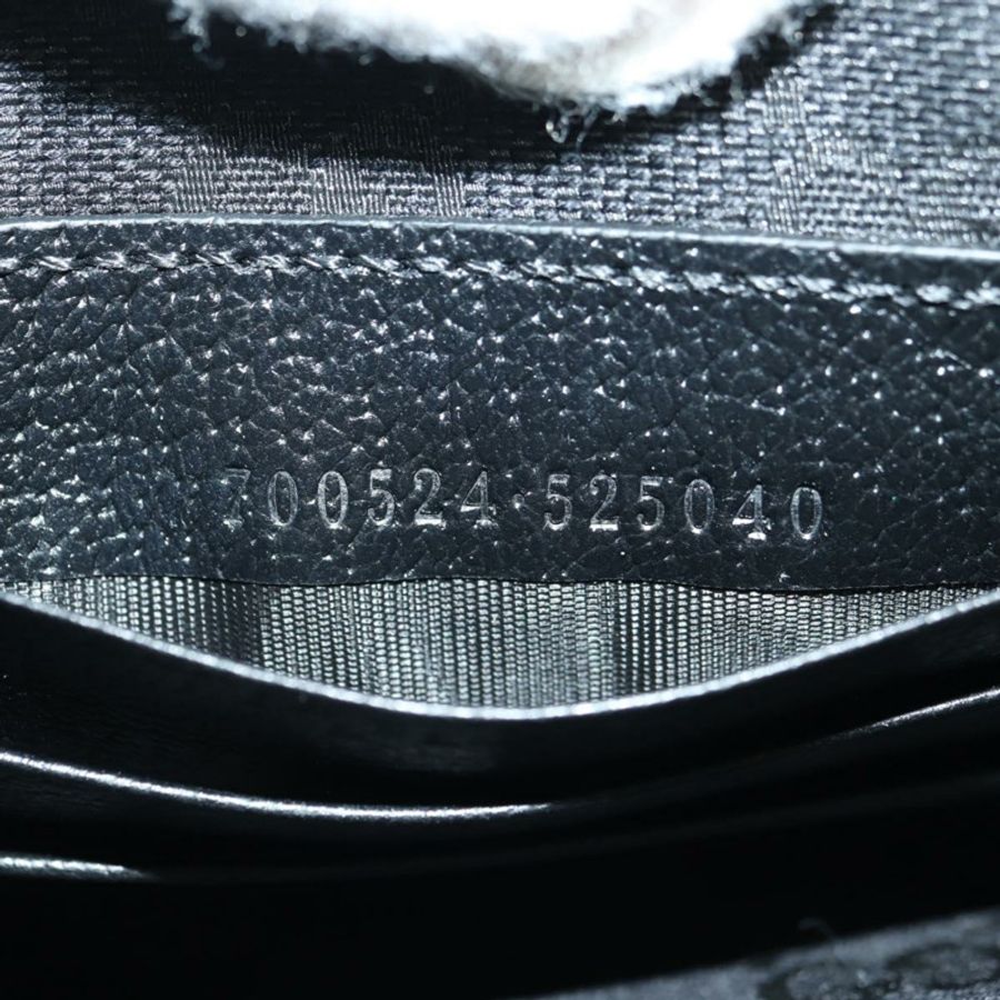 【日本直送】GUCCI 馬銜扣手拿包 皮革 黑色 金色 700524 Auth mr2429V-10