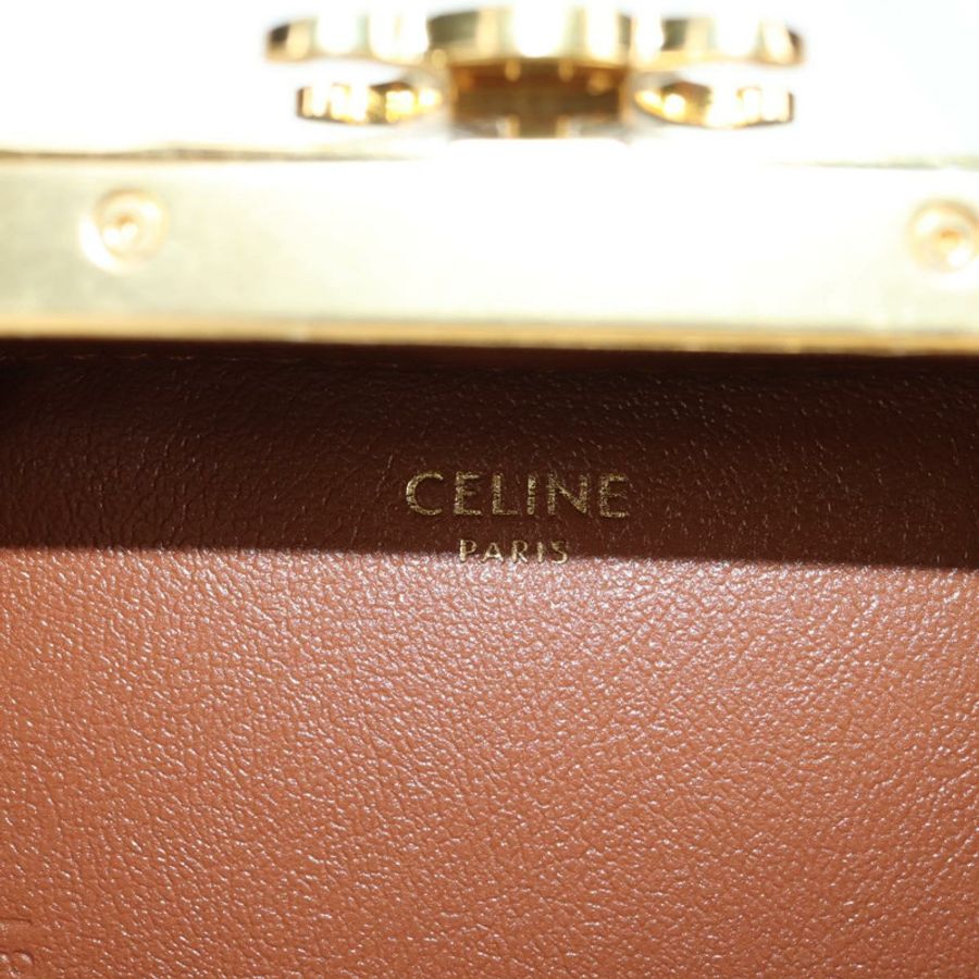 【日本直送】CELINE Triomphe Macadam 帆布迷你化妝箱 PVC 皮革 黑色 正品 179589M-18