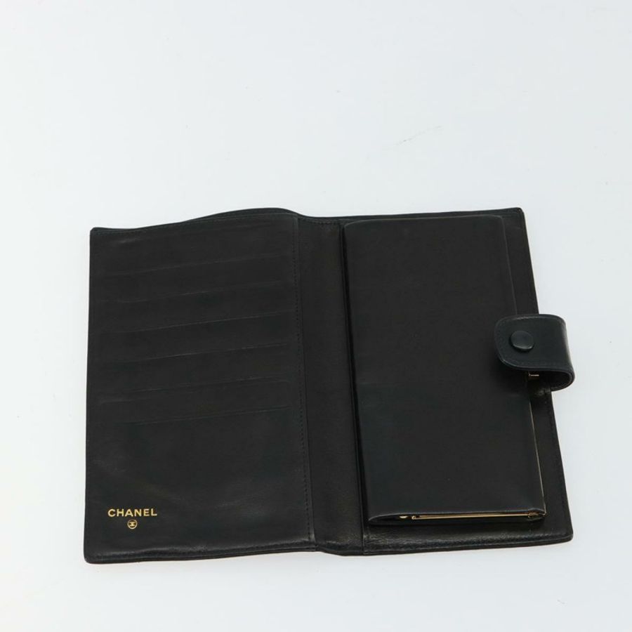 【日本直送】香奈兒長錢包,羊皮材質,黑色,CC標誌,正品 BA12654A-8