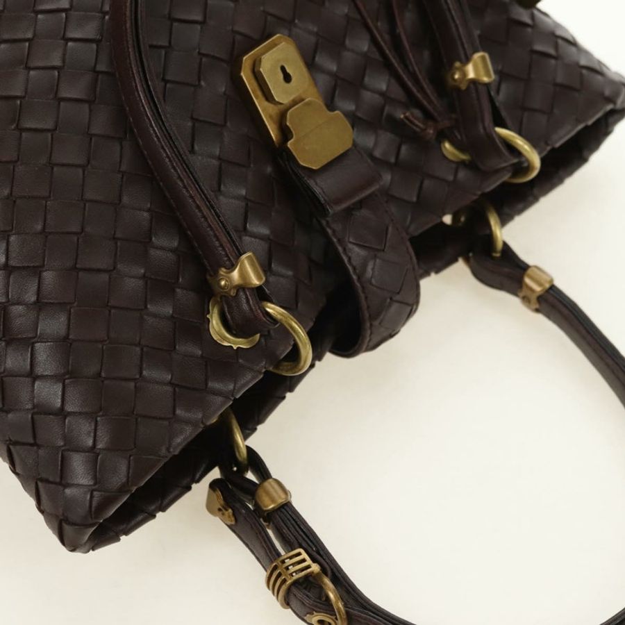 【日本直送】BOTTEGA VENETA INTRECCIATO 羅馬系列手提包,棕色皮革,貨號 162112,正品 yk20366SAV-5