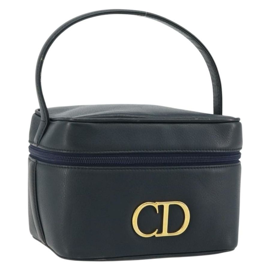 【日本直送】Christian Dior Vanity 手提包,真皮,海軍藍,金色,正品,貨號 182020A-0