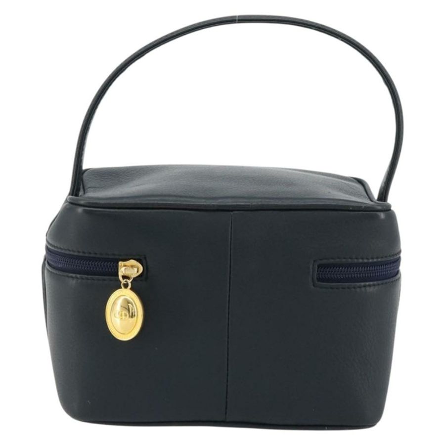 【日本直送】Christian Dior Vanity 手提包,真皮,海軍藍,金色,正品,貨號 182020A-1