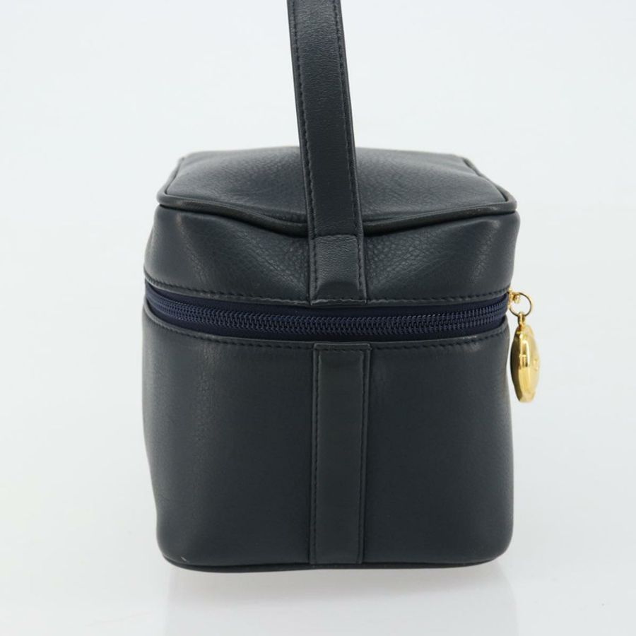 【日本直送】Christian Dior Vanity 手提包,真皮,海軍藍,金色,正品,貨號 182020A-2