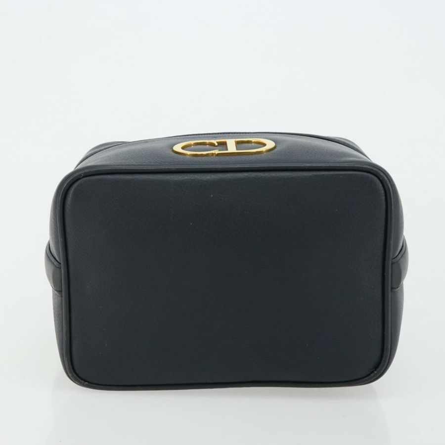 【日本直送】Christian Dior Vanity 手提包,真皮,海軍藍,金色,正品,貨號 182020A-4