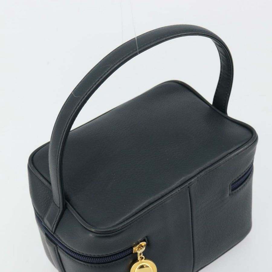 【日本直送】Christian Dior Vanity 手提包,真皮,海軍藍,金色,正品,貨號 182020A-5