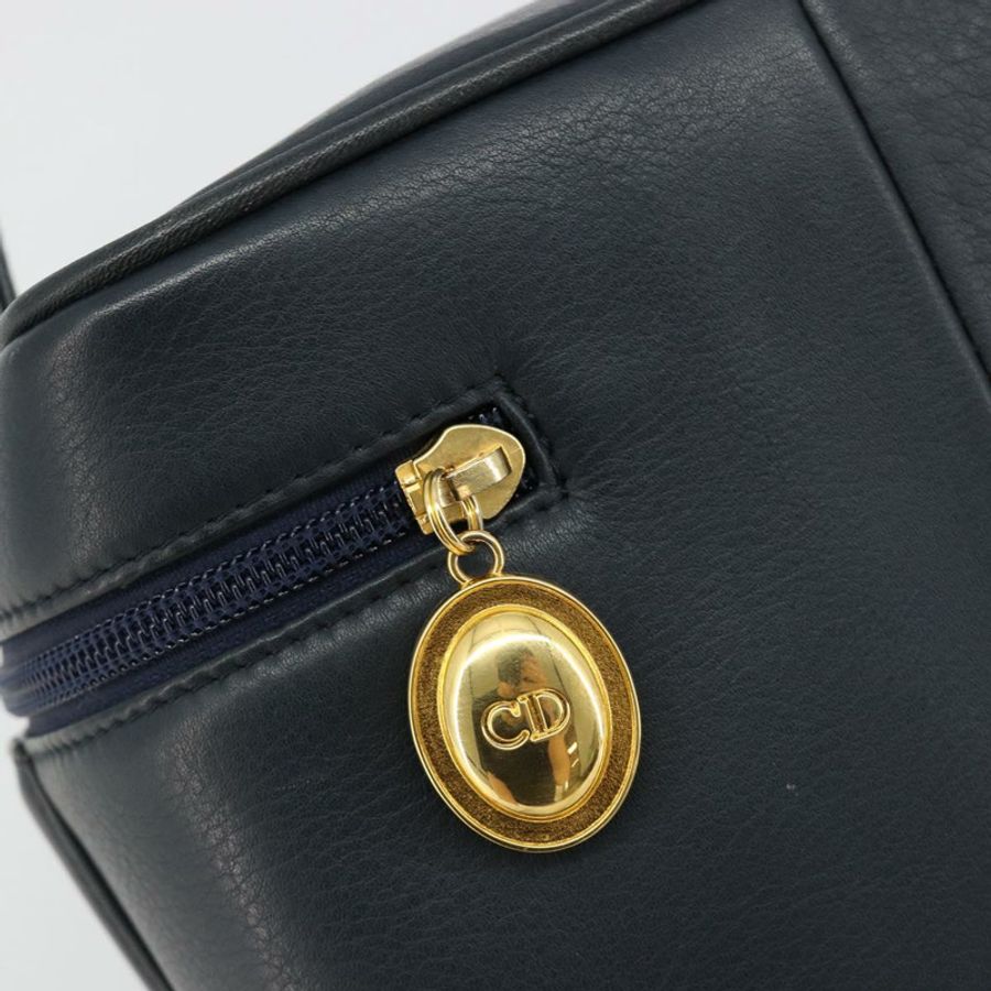 【日本直送】Christian Dior Vanity 手提包,真皮,海軍藍,金色,正品,貨號 182020A-8