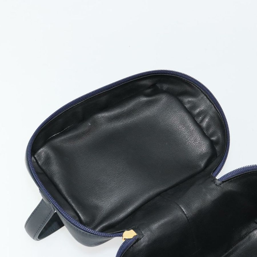 【日本直送】Christian Dior Vanity 手提包,真皮,海軍藍,金色,正品,貨號 182020A-9