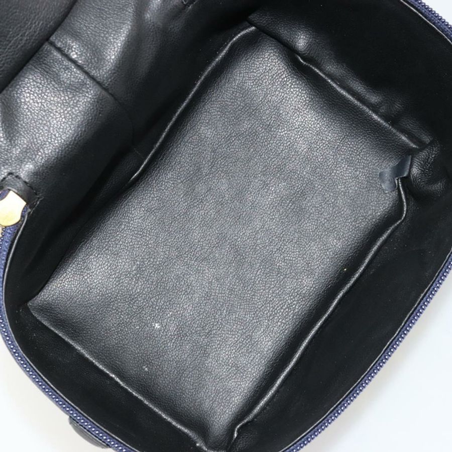 【日本直送】Christian Dior Vanity 手提包,真皮,海軍藍,金色,正品,貨號 182020A-10