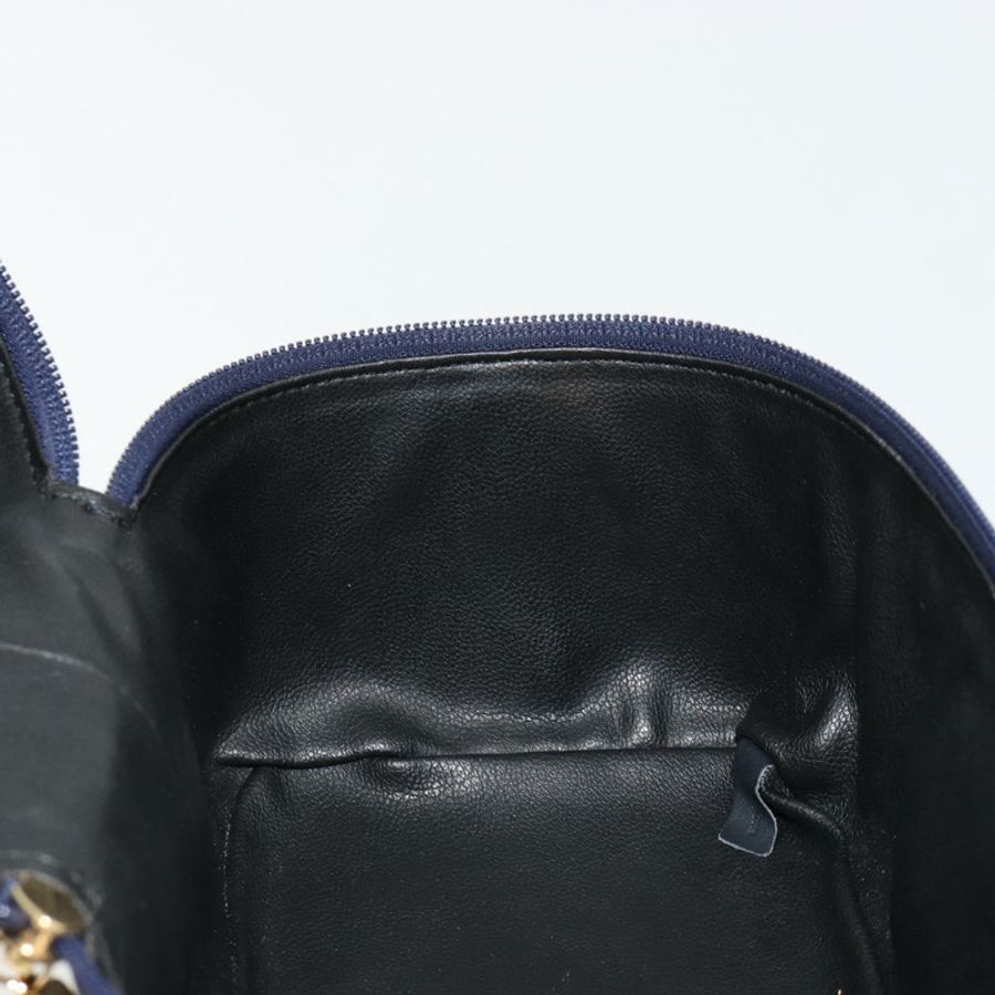 【日本直送】Christian Dior Vanity 手提包,真皮,海軍藍,金色,正品,貨號 182020A-18