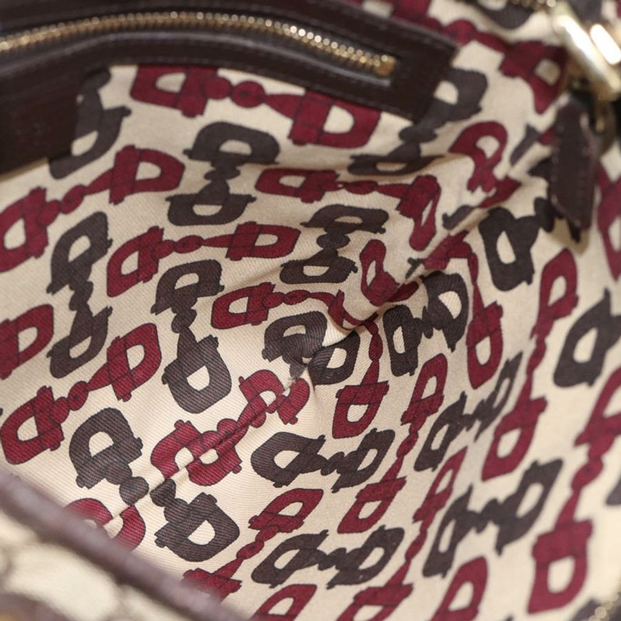 【日本直送】GUCCI GG帆布織帶雪莉線單肩包 米色 金 紅色 144388 正品 182113A-18