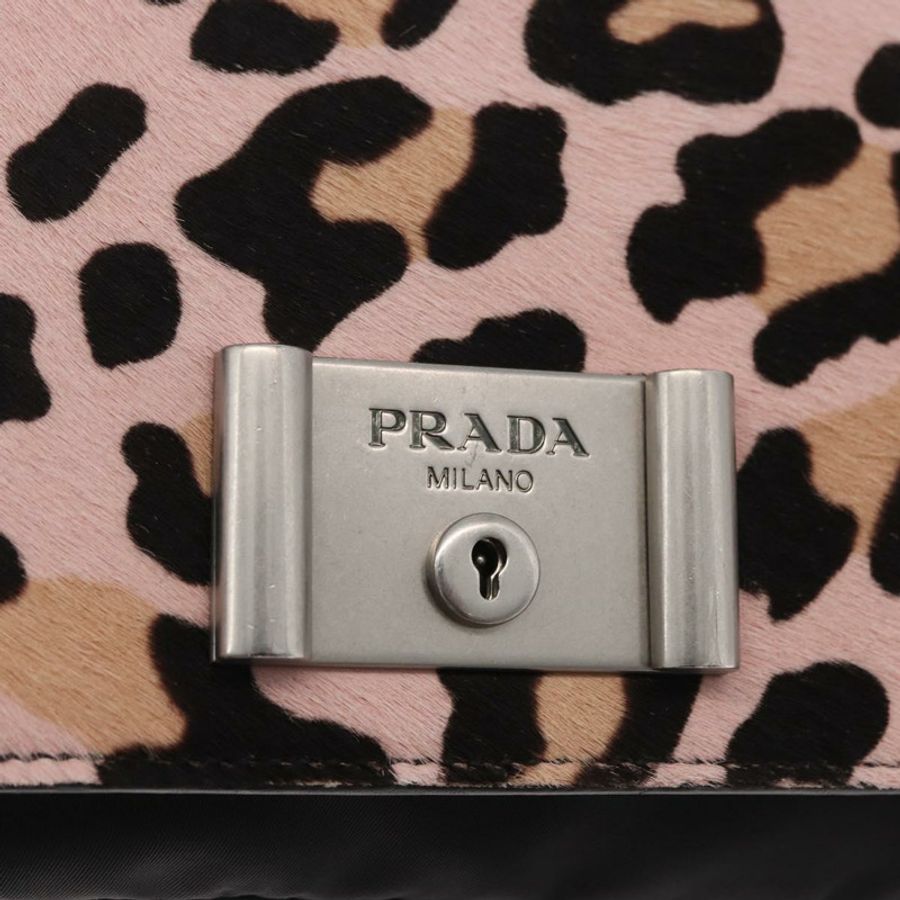 【日本直送】PRADA 鏈條單肩包,未出生小牛皮,粉紅色銀色,正品 181937A-16