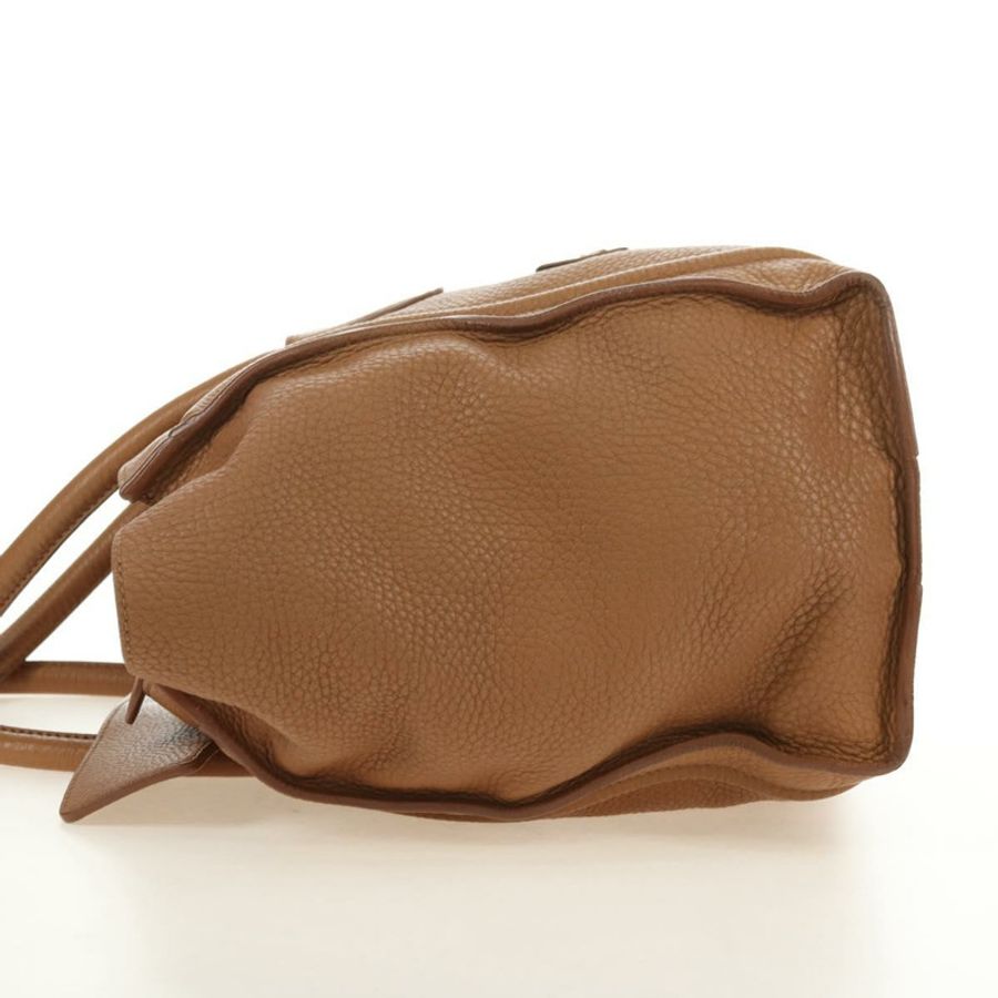 【日本直送】CELINE Luggage Micro Shopper 手提包,米色金色皮革,正品 am11775V-2