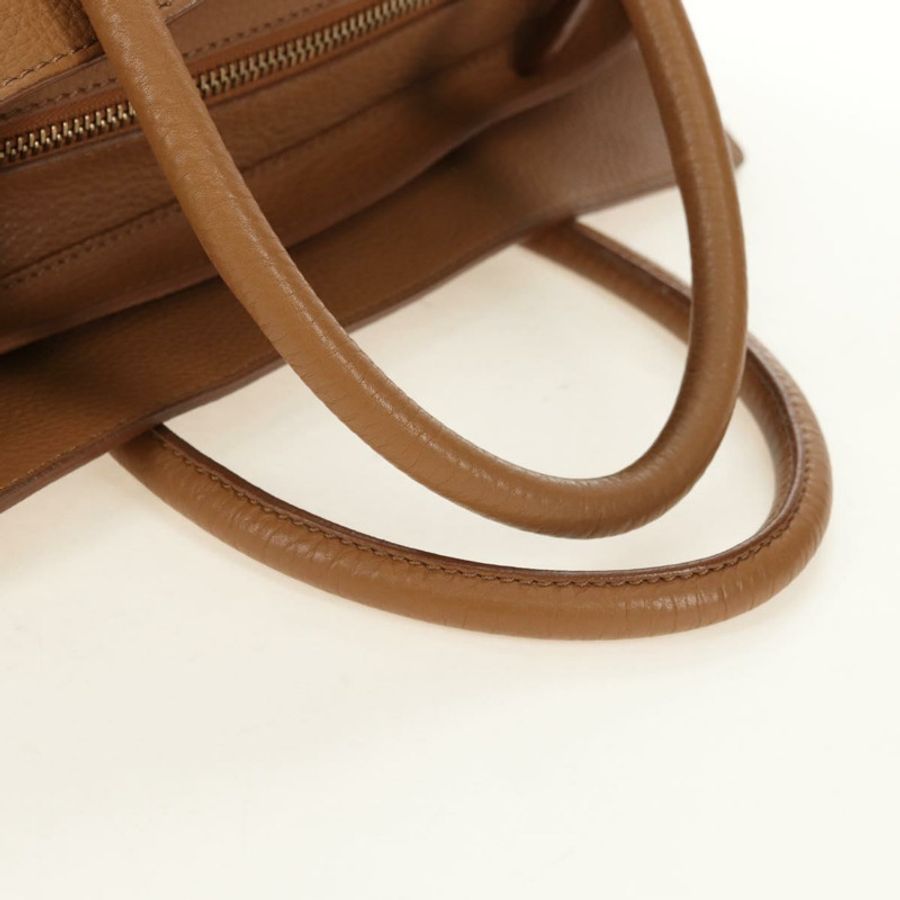 【日本直送】CELINE Luggage Micro Shopper 手提包,米色金色皮革,正品 am11775V-7
