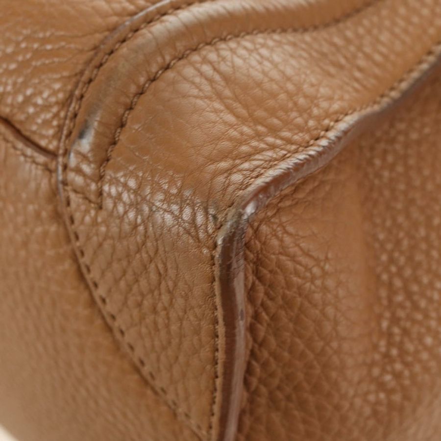 【日本直送】CELINE Luggage Micro Shopper 手提包,米色金色皮革,正品 am11775V-16