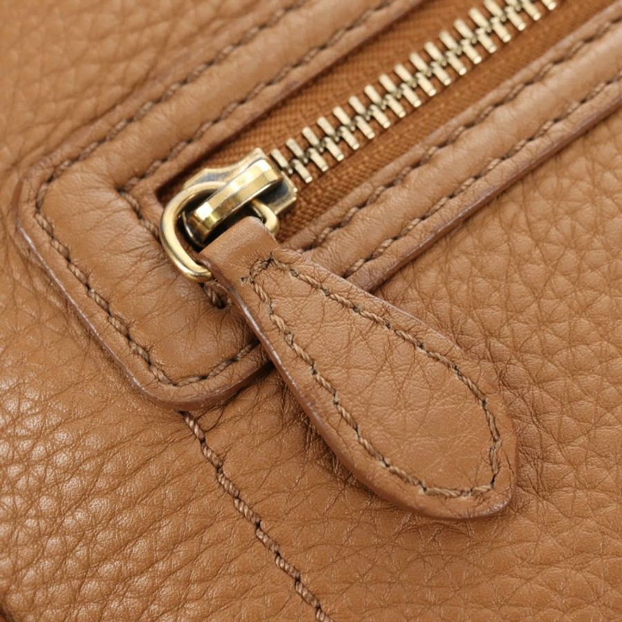 【日本直送】CELINE Luggage Micro Shopper 手提包,米色金色皮革,正品 am11775V-17