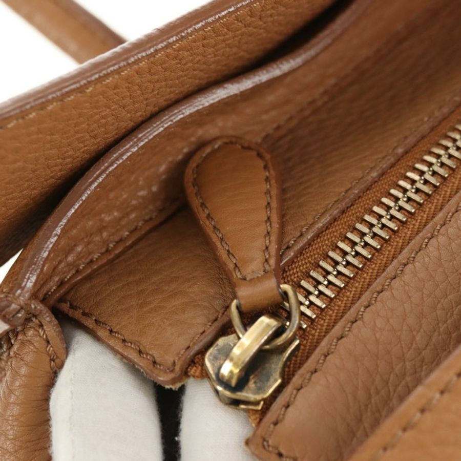 【日本直送】CELINE Luggage Micro Shopper 手提包,米色金色皮革,正品 am11775V-20