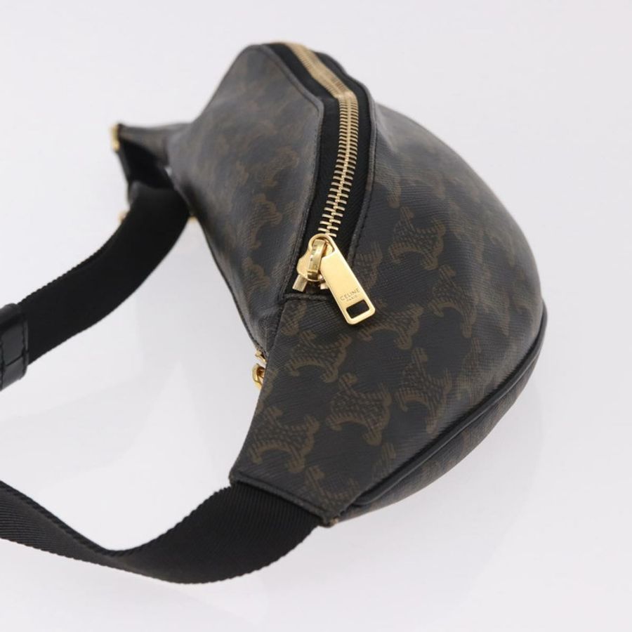 【日本直送】CELINE Triomphe 腰包 PVC 黑色金色 正品 183105M-3