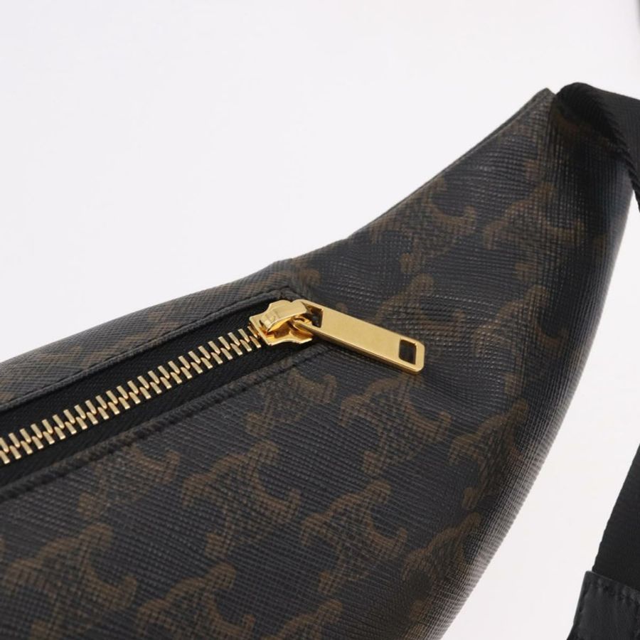【日本直送】CELINE Triomphe 腰包 PVC 黑色金色 正品 183105M-17