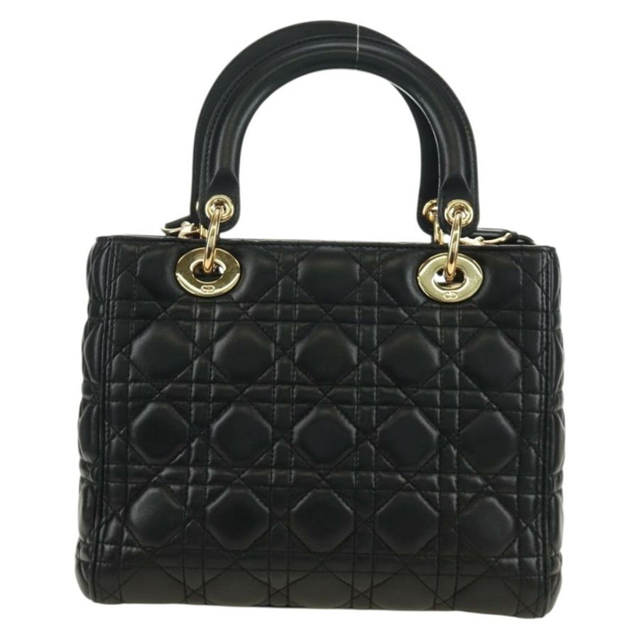 【日本直送】Christian Dior Lady Dior 手提包 羊皮 兩用 黑色 金色 正品 BA13408V-1