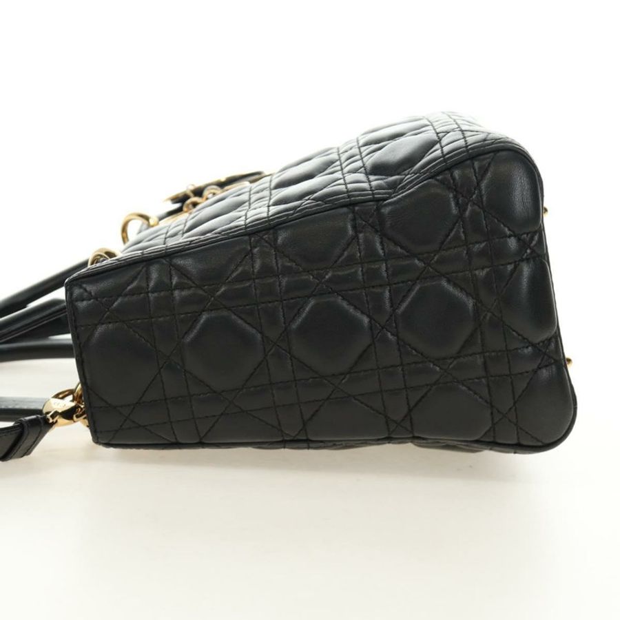 【日本直送】Christian Dior Lady Dior 手提包 羊皮 兩用 黑色 金色 正品 BA13408V-2