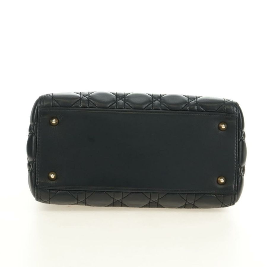 【日本直送】Christian Dior Lady Dior 手提包 羊皮 兩用 黑色 金色 正品 BA13408V-4